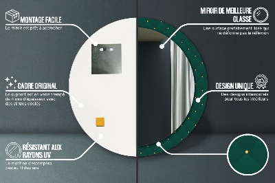 Miroir rond avec décoration Modèle de luxe vert