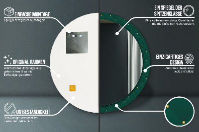 Miroir rond avec décoration Modèle de luxe vert