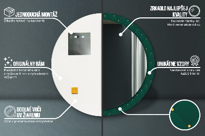 Miroir rond avec décoration Modèle de luxe vert