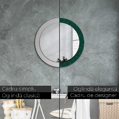 Miroir rond avec décoration Modèle de luxe vert