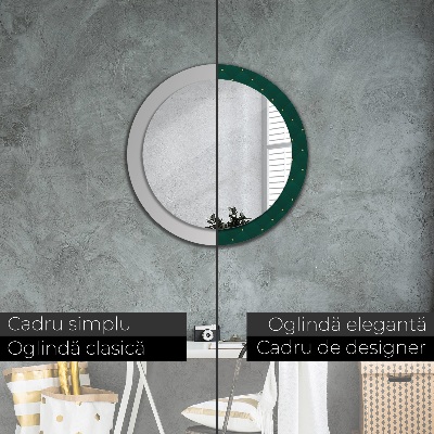 Miroir rond avec décoration Modèle de luxe vert