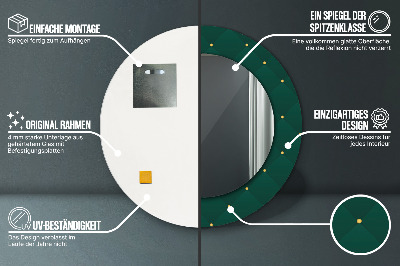 Miroir rond avec décoration Modèle de luxe vert