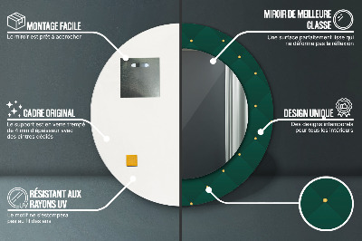 Miroir rond avec décoration Modèle de luxe vert