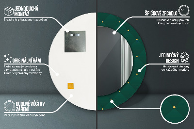 Miroir rond avec décoration Modèle de luxe vert