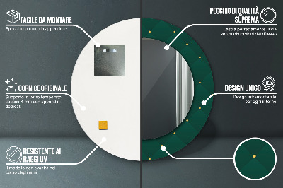 Miroir rond avec décoration Modèle de luxe vert