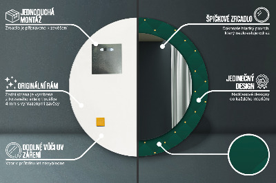 Miroir rond avec décoration Modèle de luxe vert