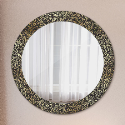 Miroir rond imprimé Ornements en or