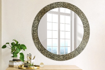 Miroir rond imprimé Ornements en or