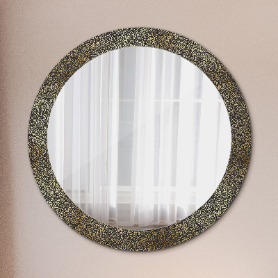 Miroir rond imprimé Ornements en or