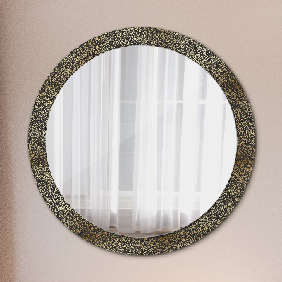 Miroir rond imprimé Ornements en or