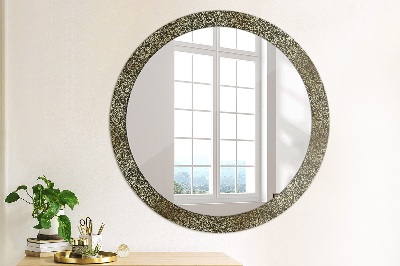 Miroir rond imprimé Ornements en or