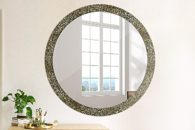 Miroir rond imprimé Ornements en or