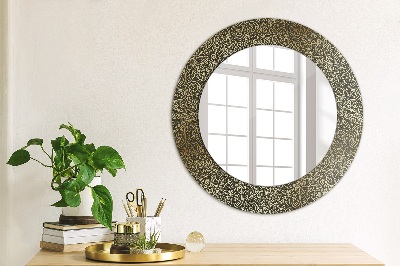 Miroir rond imprimé Ornements en or