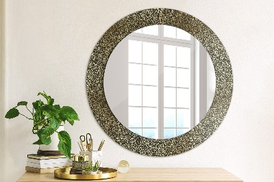 Miroir rond imprimé Ornements en or