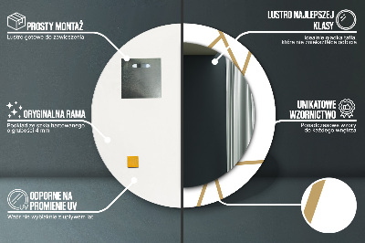 Miroir rond avec décoration Composition linéaire