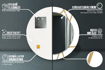 Miroir rond avec décoration Composition linéaire