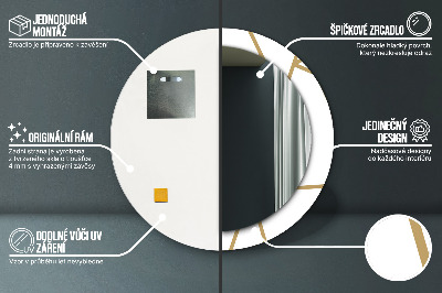 Miroir rond avec décoration Composition linéaire