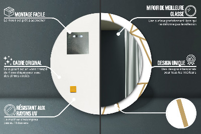 Miroir rond avec décoration Composition linéaire