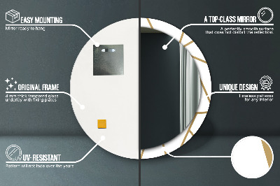 Miroir rond avec décoration Composition linéaire