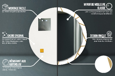 Miroir rond avec décoration Composition linéaire
