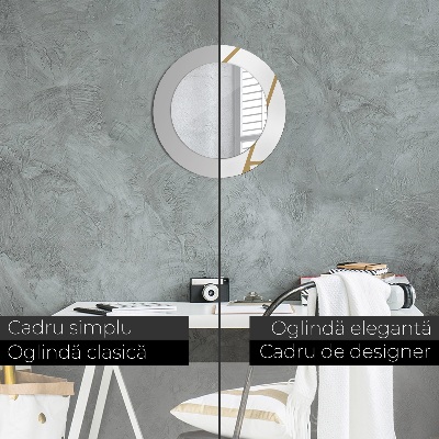 Miroir rond avec décoration Composition linéaire