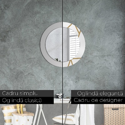 Miroir rond avec décoration Composition linéaire