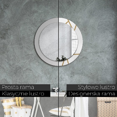 Miroir rond avec décoration Composition linéaire