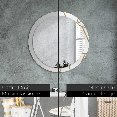 Miroir rond avec décoration Composition linéaire