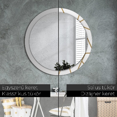 Miroir rond avec décoration Composition linéaire