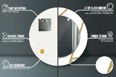 Miroir rond avec décoration Composition linéaire