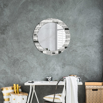 Miroir rond avec décoration Modèle de journal