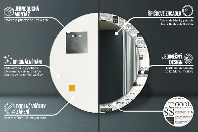 Miroir rond avec décoration Modèle de journal