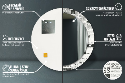 Miroir rond avec décoration Modèle de journal