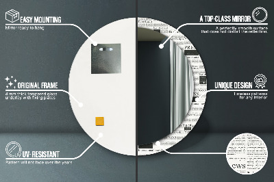 Miroir rond avec décoration Modèle de journal