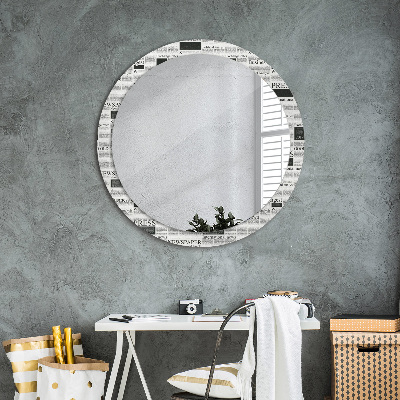 Miroir rond avec décoration Modèle de journal