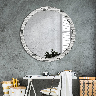 Miroir rond avec décoration Modèle de journal