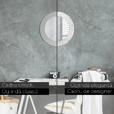 Miroir rond imprimé Texture roccoco délicate