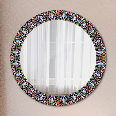 Miroir rond avec décoration Motif de mandala psychédélique