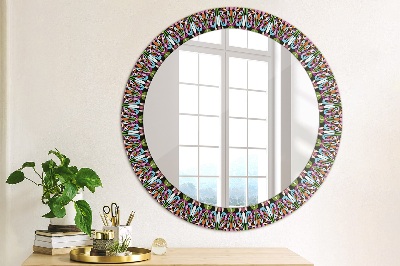 Miroir rond avec décoration Motif de mandala psychédélique