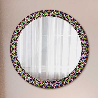 Miroir rond avec décoration Motif de mandala psychédélique