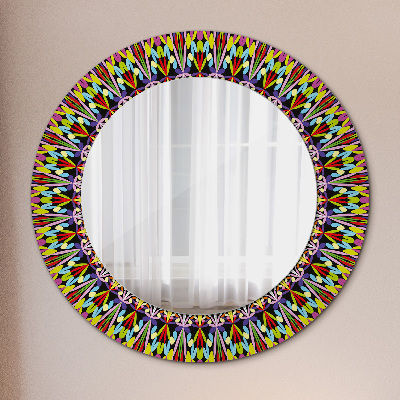 Miroir rond avec décoration Motif de mandala psychédélique
