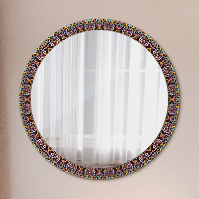 Miroir rond avec décoration Motif de mandala psychédélique