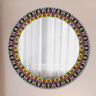 Miroir rond avec décoration Motif de mandala psychédélique