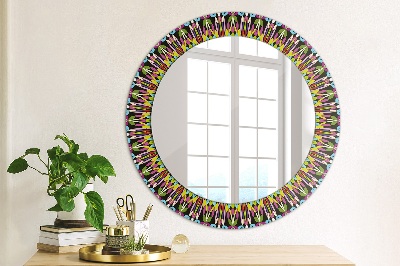Miroir rond avec décoration Motif de mandala psychédélique