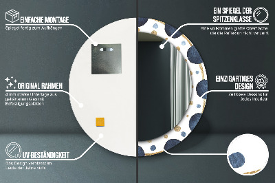 Miroir rond avec décoration Mandala de la lune