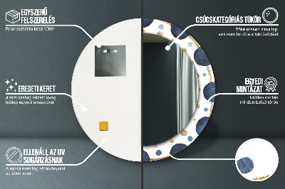 Miroir rond avec décoration Mandala de la lune