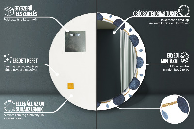 Miroir rond avec décoration Mandala de la lune