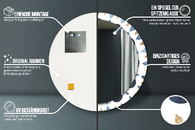 Miroir rond avec décoration Mandala de la lune
