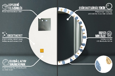 Miroir rond avec décoration Mandala de la lune