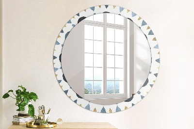 Miroir rond avec décoration Mandala de la lune